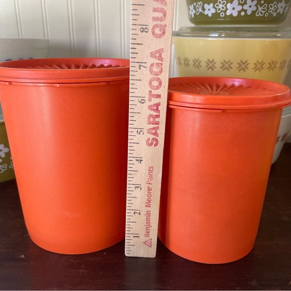 Vintage Tupperware Servalier Orange Canister Collection🧡 - Picture 7 of 10
